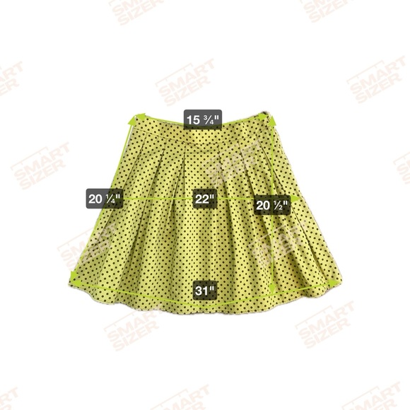 Bebop & Wally NYC - Polka Dot Pleated Cotton Skater Skirt Green & Brown - Medium - Picture 6 of 6